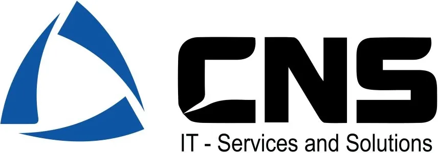 CNS IT-Services and Solutions Logo in Blau und Schwarz, verwendet im Kunden-Slider der Luxregia GmbH-Seite, klar lesbarer Schriftzug CNS