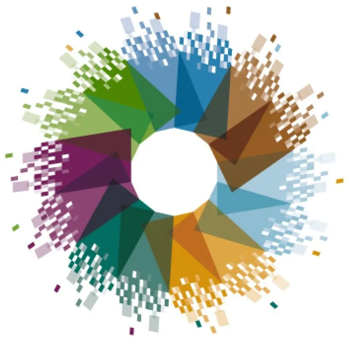 Buntes kreisförmiges Logo-Design mit farbigen Segmenten, dient als Header-Bild für Kundenstimmen auf Luxregia-Website und nennt Marken wie Husqvarna Viking und Westcon UCC