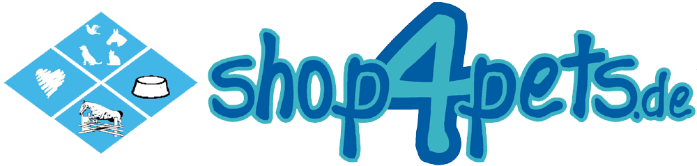 Shop4Pets.de Logo-Schriftzug in Blau und Türkis mit markantem Haustier-Symbol – für sichtbare KI-gesteuerte Neukundengewinnung im regionalen Online-Auftritt.