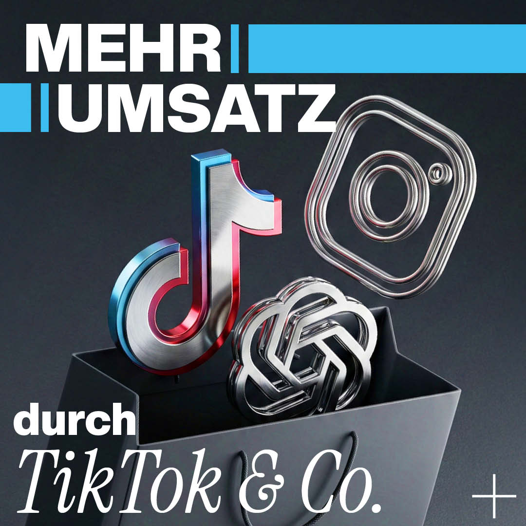 Luxregia Headerbild mit bunten, glänzenden Logo-Icons von TikTok und Instagram, platziert in einer Geschenkbox, passend zum Thema Channel Shopping und Social Commerce.